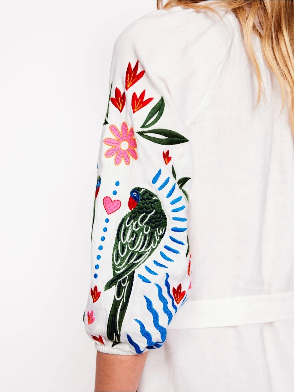 Boden Embroidered Linen Tassel Dress - Picture 3 of 6